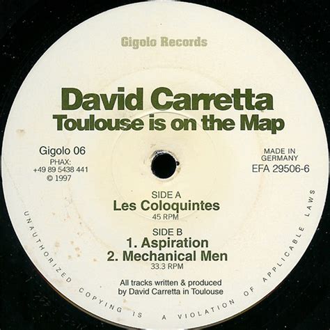 gigolo toulouse|David Carretta – Toulouse Is On The Map (Vinyl)